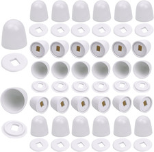 32 Pieces Universal Toilet Bolt Caps, round Plastic Push-On Toilet Bolts Covers,