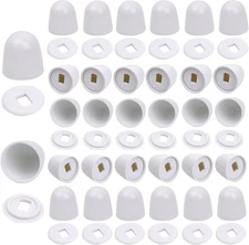 32 Pieces Universal Toilet Bolt Caps, round Plastic Push-On Toilet Bolts Covers,