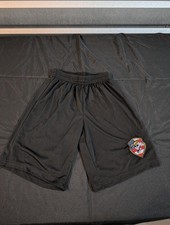 Black Youth XS Athletic Shorts with Crest Patch Skull and Crown