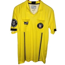 Official Sports USSF Soccer Referee Jersey Yellow Size M Pro USA Uniform Shirt