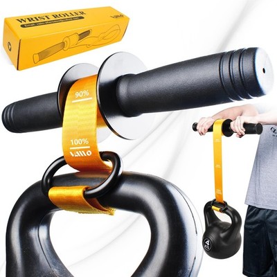 VAIIO Forearm Strengthener and Wrist Roller with Quick Locking Yellow 