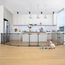 COMOMY 198" Baby Gate Extra Wide, Dog Gate Pet Gate for House Stairs Doorways...