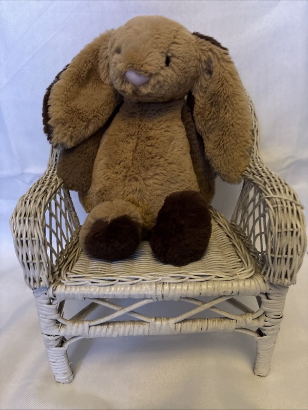 Jellycat BASHFUL BROWN PATCHWORK BUNNY Authentic US seller out of stock gift HTF