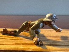 Vintage Grey Iron G31 6/3 U.S. Doughboy Soldier Bomber Crawling  ~ Very Good!