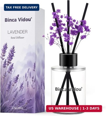 Reed Diffuser, Binca Vidou Lavender Reed Oil Diffusers Set for Office Decor Bedr