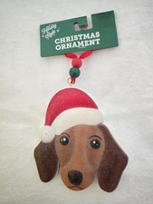 Dachshund Head Christmas Ornament