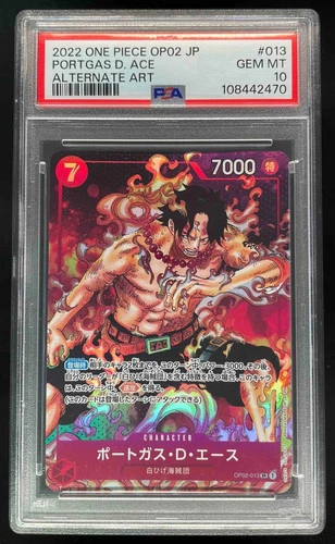 2022 One Piece OP02 Japanese #013 Portgas D Ace Alternate Art PSA 10