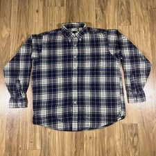 Vintage LL Bean Flannel Shirt Mens Large Blue...