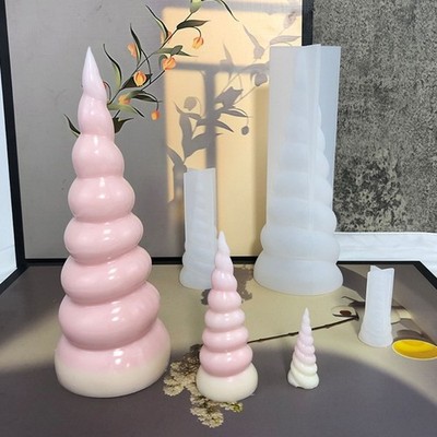 Spiral Pyramid-shape Silicone Mold for DIY Soap Desk Ornament