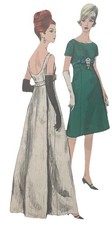 VOGUE 1960s 5942 Princess Empire Bridal Evening Dress VintageSewingPattern 31