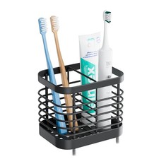 Black Electric Toothbrush Holder for Bathroom, Toothpaste Caddy Organizer Sto...