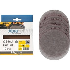 Pack Of 10 Mirka 9a-232-120rp 5-inch P120 Grit Abranet Discs Pack Of 10 Mirka 9a-232-120rp 5-inch P120 Grit Abranet Discs