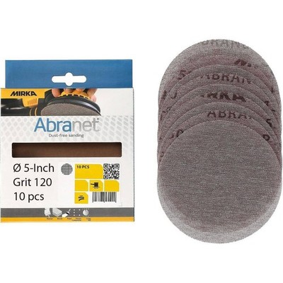 Pack of 10 Mirka 9A-232-120RP 5-Inch P120 Grit Abranet Discs