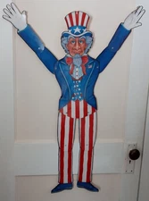 Uncle Sam July 4th Patriotic America 34" Jointed Cut Out Wall Decoration