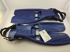 SCUBAPRO Twin Jet Fins Blue Large Open Heel Split Dive Fin NWT 25.387.400 Box