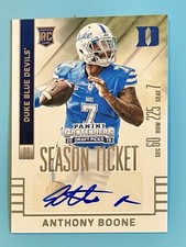 2015 Panini Contenders Draft Picks Season Ticket AUTO Anthony Boone Duke #267