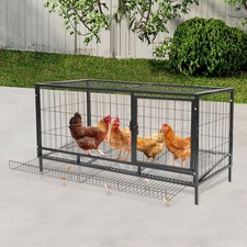 Indoor Outdoor Chicken Coop Steel Large Durable With Automatic Egg Collection