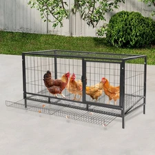 Indoor Outdoor Chicken Coop Steel Large Durable With Automatic Egg Collection