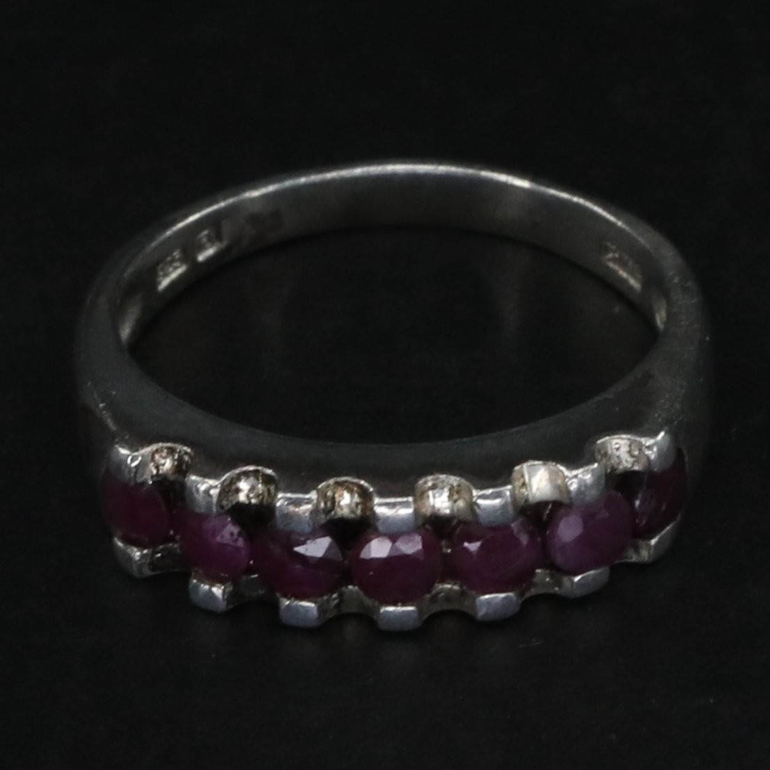 Sterling Silver - ROSS SIMONS Round-Cut Ruby Pave… - image 1