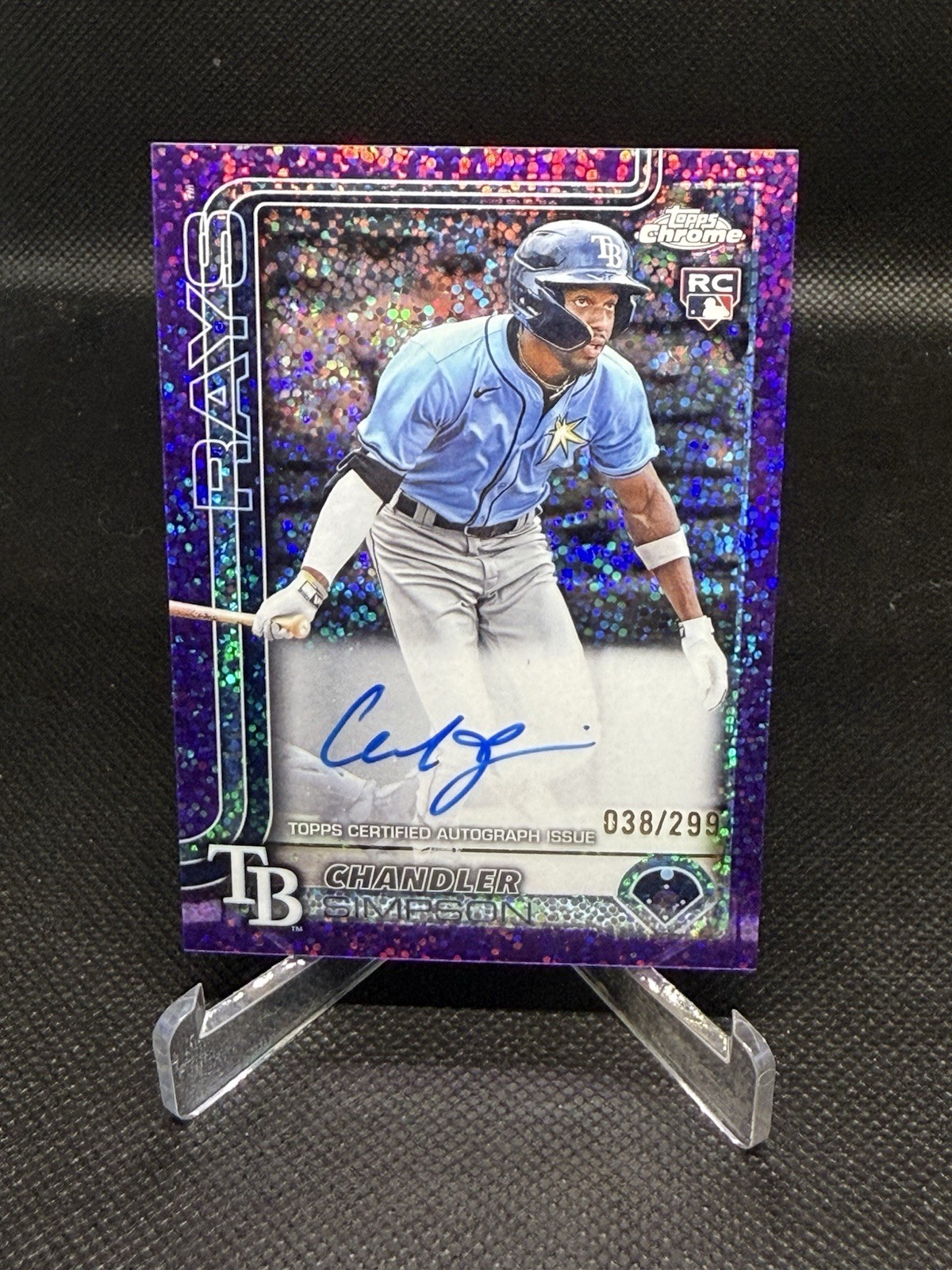 2025 Topps Chrome Chandler Simpson Rookie Autographs Purple Speckle /299