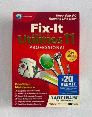 Fix-It Utilities 11 Professional PC Software Avanquest (Sealed)