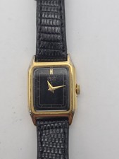 Seiko Quartz Dress Tank Watch 2B20-5009 Black Dial Black Band New Battery Works