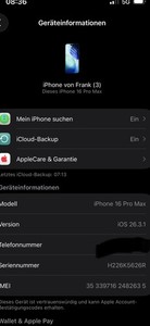 Apple iPhone 16 Pro Max 256 GB Titan Schwarz iOS Dual-SIM SmartphoneTop Zustand