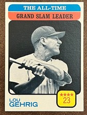 1973 Topps Baseball - #472 Lou Gehrig All-Time Grand Slam Leader Yankees NM-MT