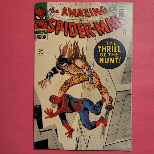 Spider-Man #34 (1966)-  Silver Age '60s Subscription Crease!    VG+