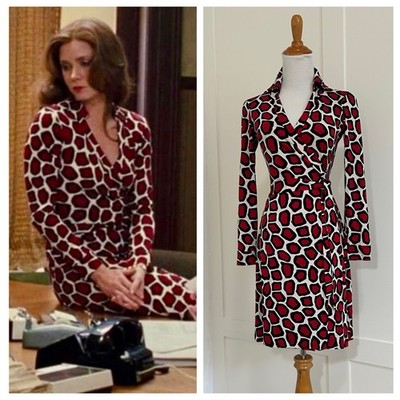 Size 2 DVF Diane von Furstenberg Jeanne Red Stone Leopard Silk Wrap Dress ASO