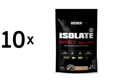 10 x Weider Isolate Whey 100 CFM (420g) Cookies and Cream (57,14 EUR/kg)