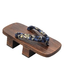 Men Japanese Wooden Clogs Geta Shoes Samurai Flip Flops Dragon Pattern Slippers