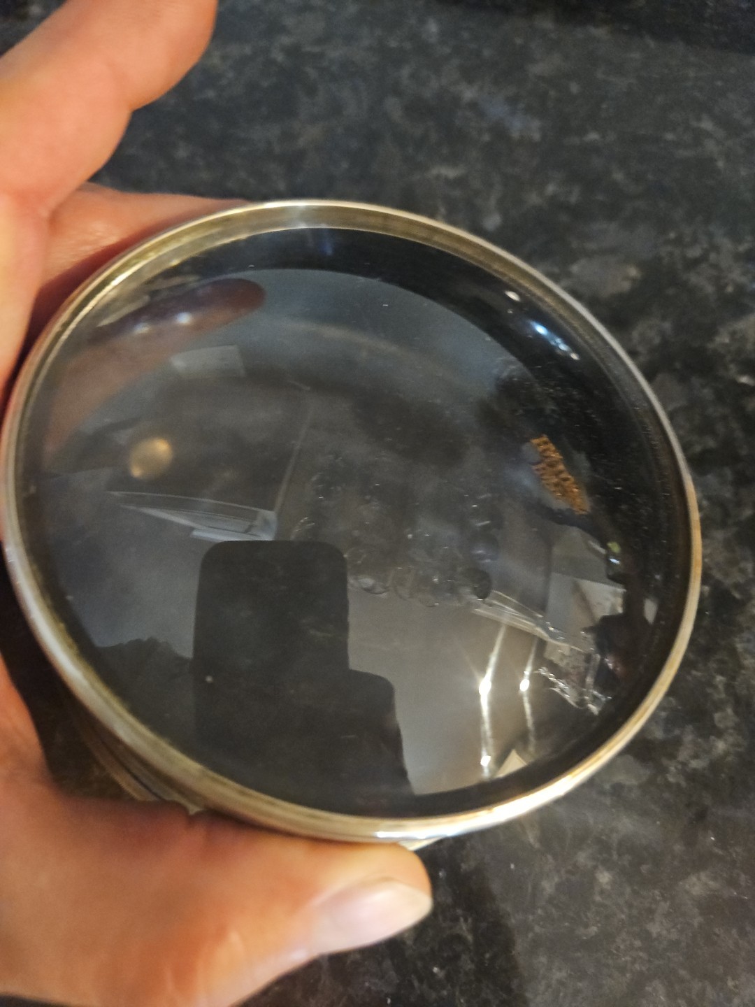  4.5" Antique Condenser magnifier lens VTG Victorian Magic Lantern Projector 