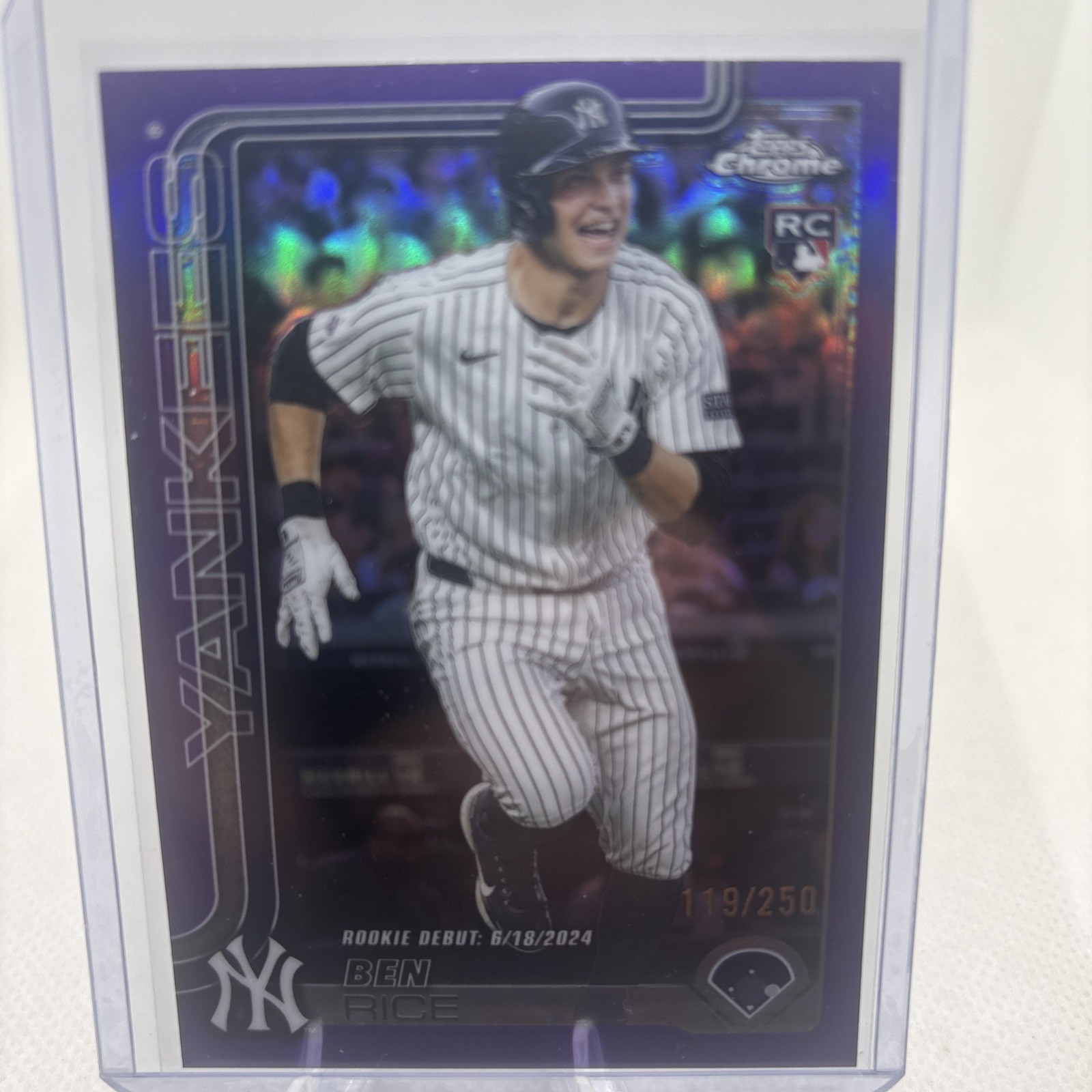 2025 Topps Chrome Update Ben Rice Purple Rookie Debut /250 #USC138 RC