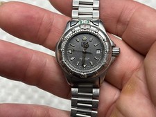 Vintage TAG Heuer 4000 WF1411-0 Gray Dial Silver Women's 27mm Watch *US SELLER*