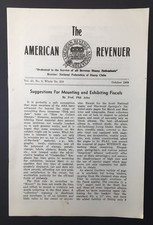 The American Revenuer Volume 23 No. 8 Whole No. 218  October 1969 Stamp Ephemera
