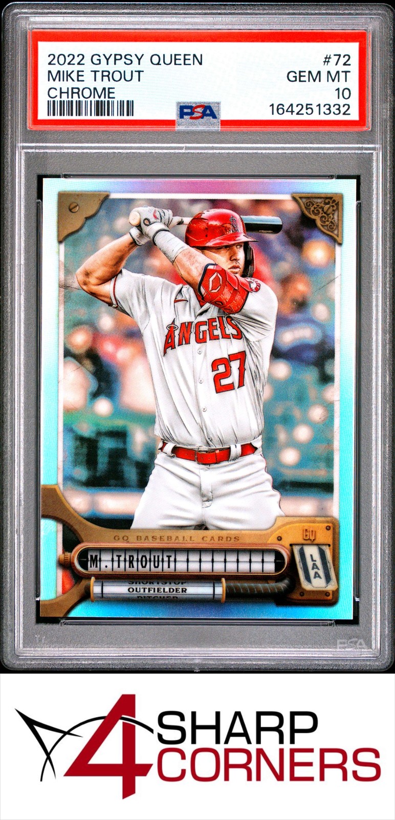 2022 TOPPS GYPSY QUEEN CHROME #72 MIKE TROUT PSA 10