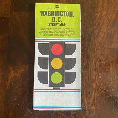 Gousha Washington D.C. Map 1985 Vintage Travel Road Chek-Chart