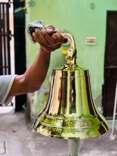 New 11" Large Nautical Solid Brass Ship's Bell Marine Maritime Wall Boat Decor