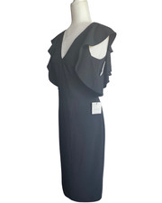 Laundry Black Ruffled Cold-Shoulder Formal Dress