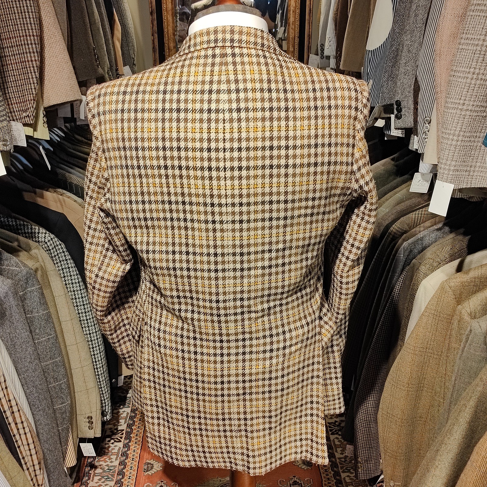 Vintage Mens 40R DAKS Gun Check Tweed Suit Jacket Blazer Wool Harris Style V image 8
