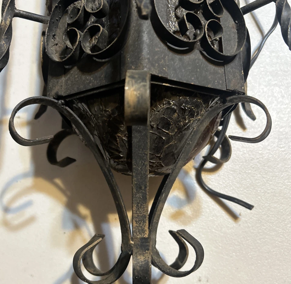 En muy buen estado 2 APARALICES DE PARED ELÉCTRICOS ORIGINALES GÓTICO RENACIMIENTO ESPAÑOL HIERRO FORJADO Foto 3 de 4