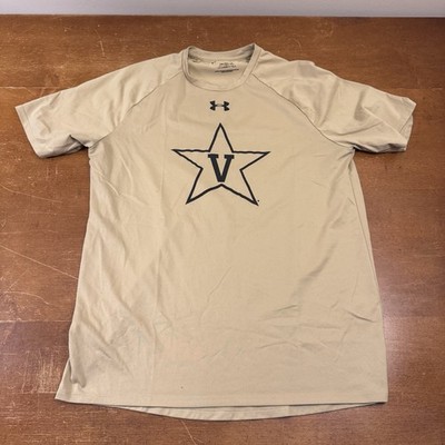 Vanderbilt Commodores Shirt Mens Medium Gold Short Sleeve Under Armor