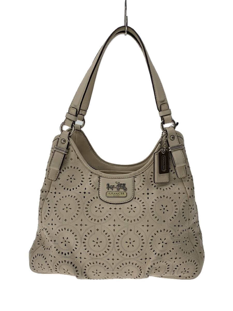 COACH Madison Shoulder Bag in White with All-Over Pattern