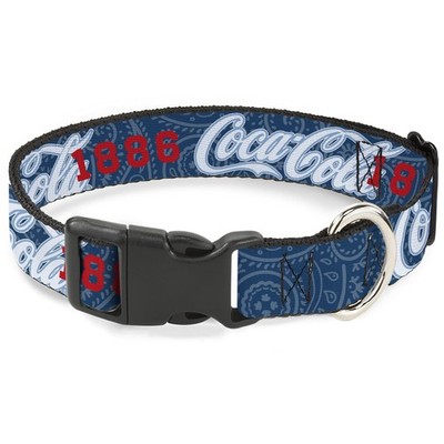 The Coca-Cola Company Pet Collar, Dog Collar Plastic Buckle, Coca Cola 1886 Scri