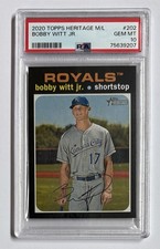 2020 Topps Heritage M/L Bobby Witt Jr. RC - #202 - One Of Few - PSA 10 - POP 80!