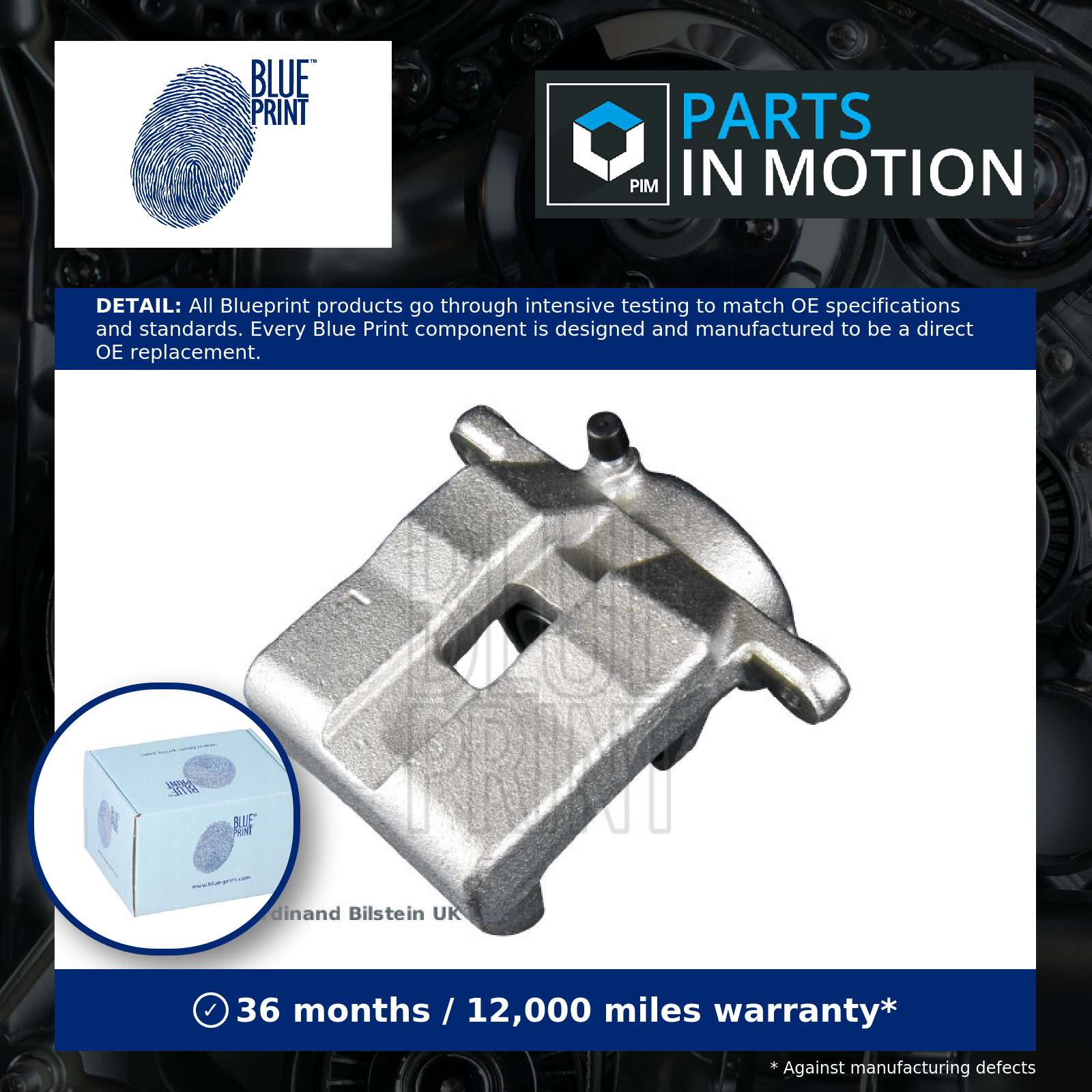 Brake Caliper fits MAZDA MX5 Mk3 2.0 Front Left 05 to 14 Blue Print NFZ73399Z