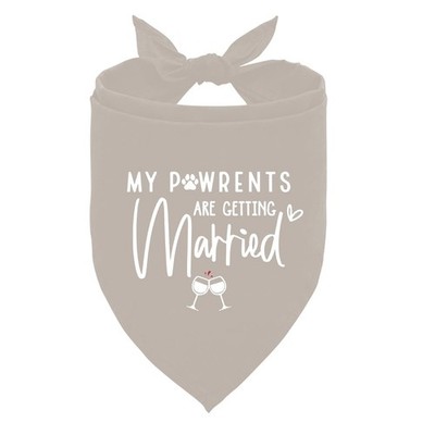 My Parents are Getting Married Dog Bandana, Wedding One Size, Gray 