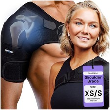 Shoulder Brace Men  Women Size XS/S Chest 24-30" Black Neoprene Compression