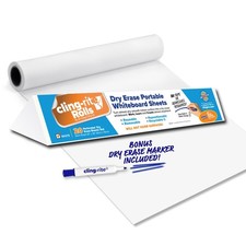 Dry Erase Cling-rite Roll Basic - Removable, Recyclable Whiteboard, 50' ft Ro...